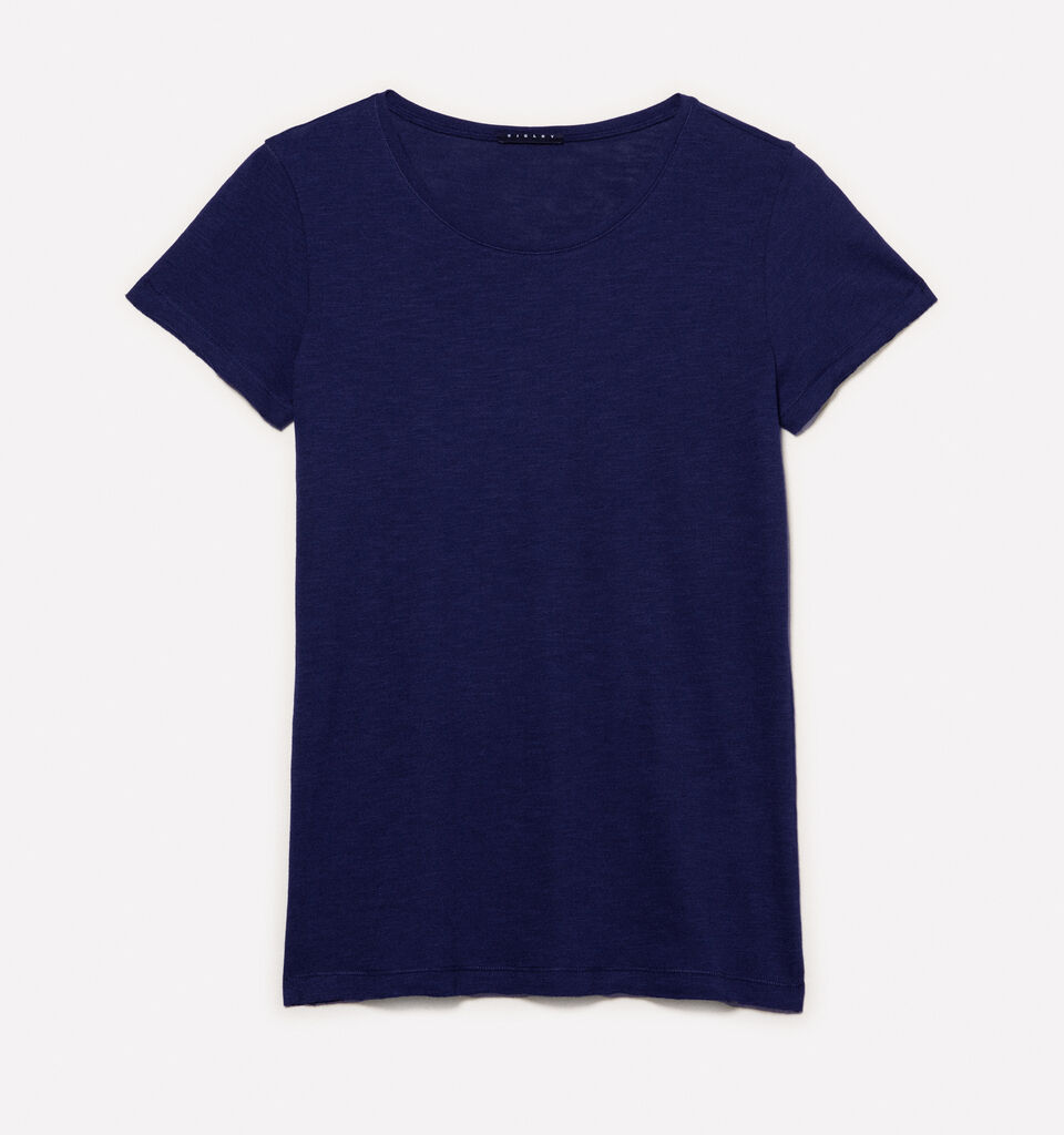 T-shirt girocollo blu marino - t-shirt a manica corta da donna - Blu Scuro | Sisley image number 5